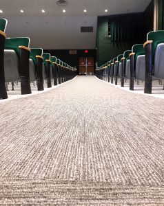 Picture of the new carpet in the Jr.Sr. High School auditorium