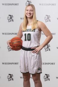 2021 Emma Stark poses for Weedsport Varsity Basketball team photo