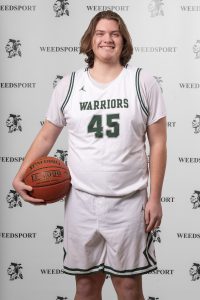 2021 Mitchell Feocco poses for Weedsport Varsity Basketball team photo