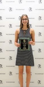 Erin Grady receives the Weedsport Warriors Award