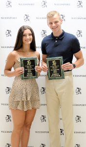 Suzie Nemec and Josh O'Connor are honored as the Most Outstanding Senior Athletes