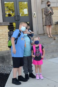 Weedsport students arrive for the first day of the 2021-22 school year