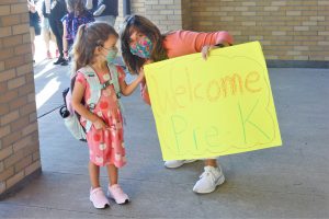 Weedsport students arrive for the first day of the 2021-22 school year