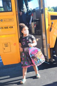 Weedsport students arrive for the first day of the 2021-22 school year