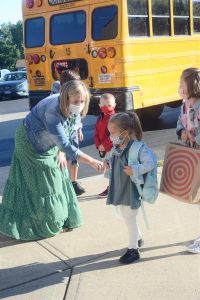 Weedsport students arrive for the first day of the 2021-22 school year