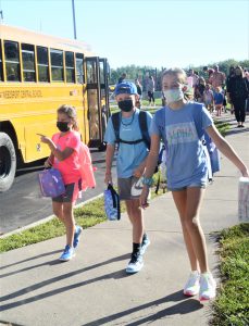 Weedsport students arrive for the first day of the 2021-22 school year