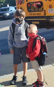 Weedsport students arrive for the first day of the 2021-22 school year