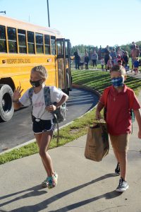 Weedsport students arrive for the first day of the 2021-22 school year