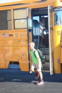 Weedsport students arrive for the first day of the 2021-22 school year