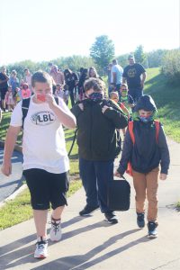 Weedsport students arrive for the first day of the 2021-22 school year