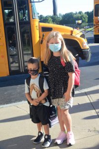 Weedsport students arrive for the first day of the 2021-22 school year