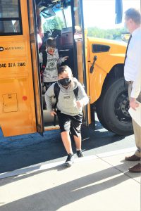 Weedsport students arrive for the first day of the 2021-22 school year