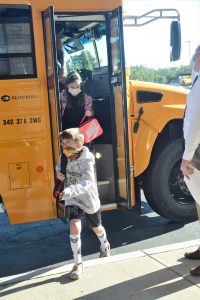 Weedsport students arrive for the first day of the 2021-22 school year