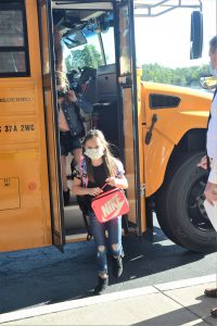 Weedsport students arrive for the first day of the 2021-22 school year