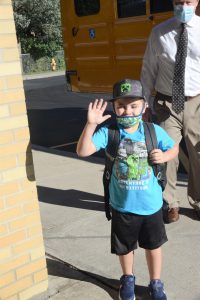 Weedsport students arrive for the first day of the 2021-22 school year