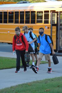 Weedsport students arrive for the first day of the 2021-22 school year