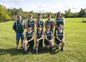 The varsity boys cross country team is honored as a scholar-athlete team
