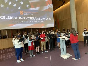 HS Chorus students perform in Veterans Day ceremony at Syracuse University