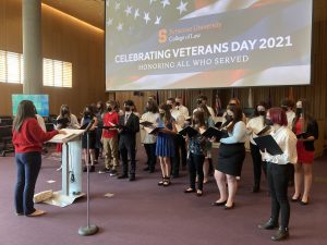 HS Chorus students perform in Veterans Day ceremony at Syracuse University