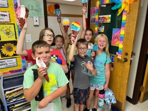 Weedsport students work on art projects during the 2022 Summer Art Camp at Weedsport Elementary