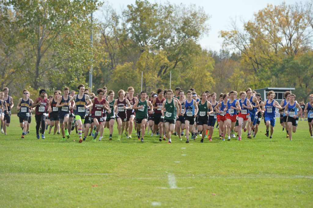 cross country runners compete in the Weedsport Invitational