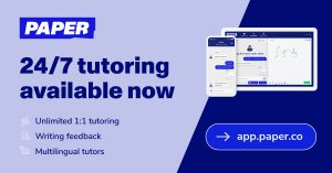 Paper Tutoring now available for students in grades 8-12