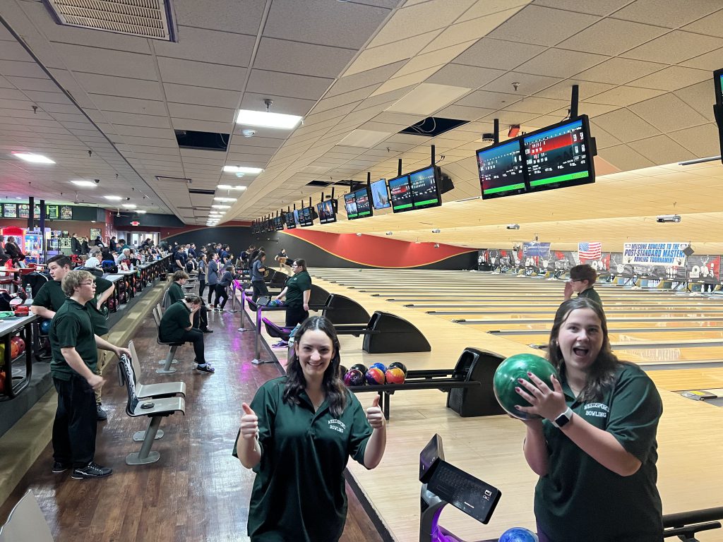 The Weedsport bowling team participates in the 2023 League Tournament.