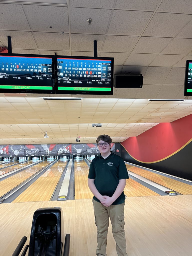 The Weedsport bowling team participates in the 2023 League Tournament.