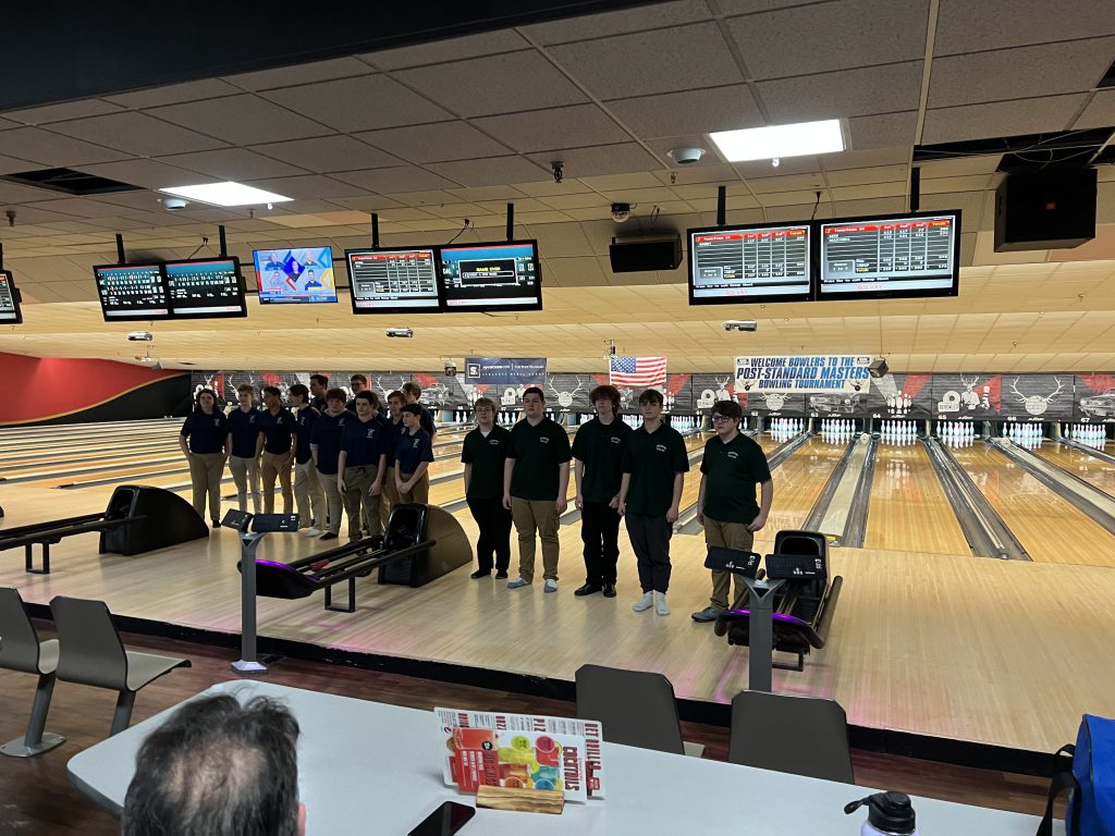 The Weedsport bowling team participates in the 2023 League Tournament.