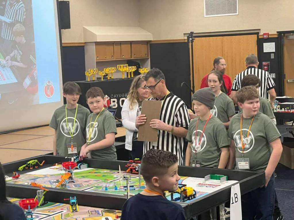 The "Weedsport Units" Lego League team competes in the FIRST Lego League competition at Cayuga Onondaga BOCES.