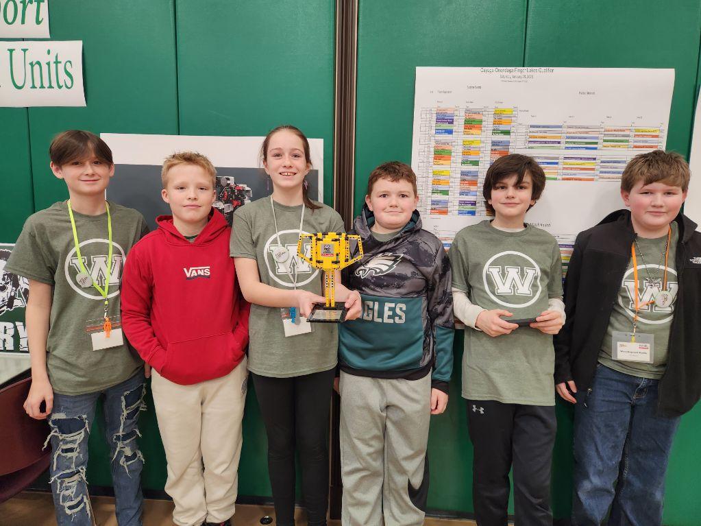 The "Weedsport Units" Lego League team competes in the FIRST Lego League competition at Cayuga Onondaga BOCES.