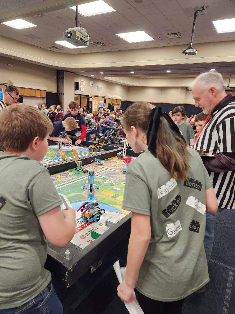 The "Weedsport Units" Lego League team competes in the FIRST Lego League competition at Cayuga Onondaga BOCES.