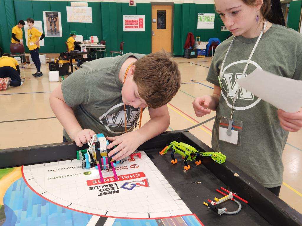 The "Weedsport Units" Lego League team competes in the FIRST Lego League competition at Cayuga Onondaga BOCES.
