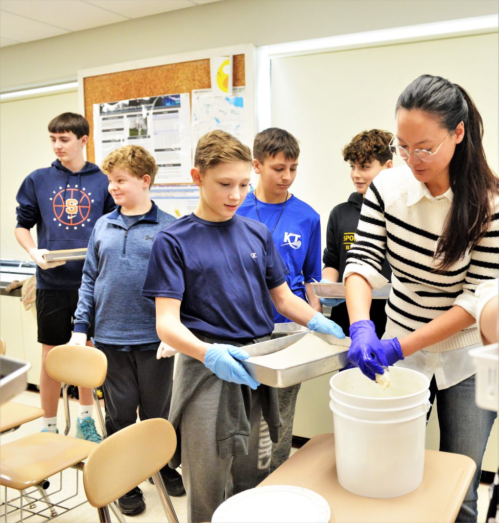 Seventh and eighth graders participate in two-hour eye dissection and lesson.