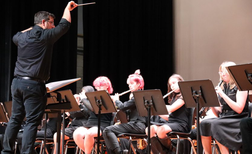 Student musicians performing at concert